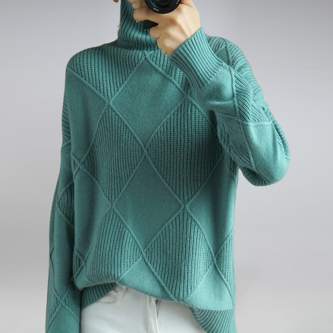 Luna Pullover in Cashmere con Collo Alto