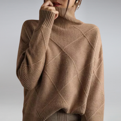 Luna Pullover in Cashmere con Collo Alto