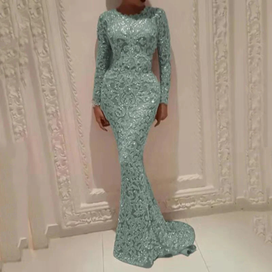 Andrea | Elegante abito lungo lucido