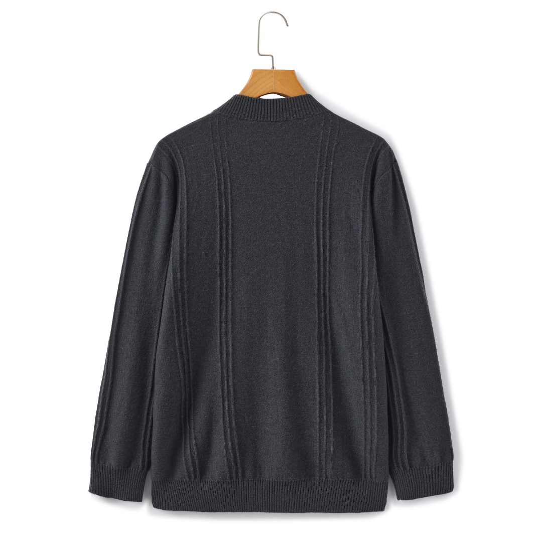 Tommaso | 100% Cashmere Mezza Zip a Coste