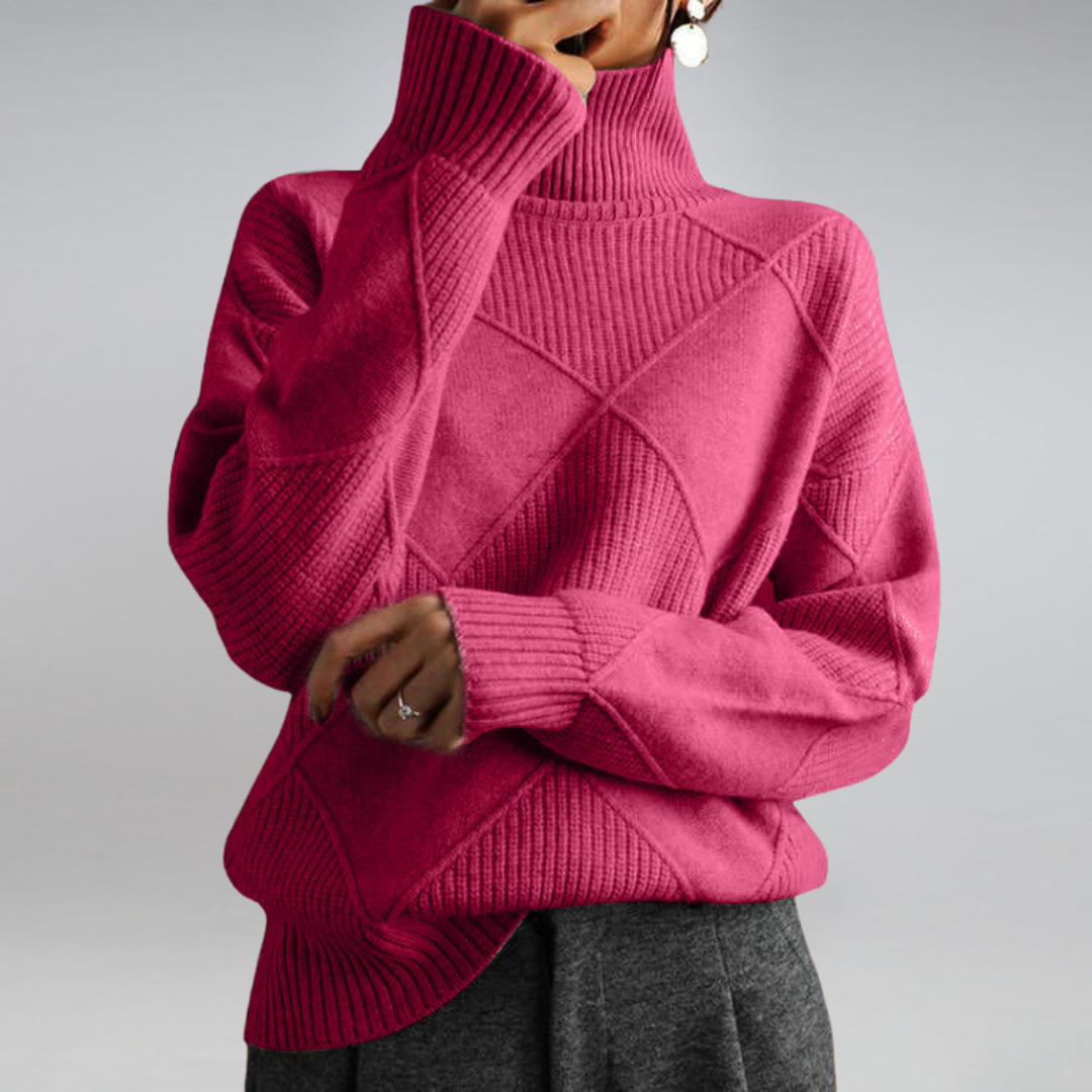 Luna Pullover in Cashmere con Collo Alto