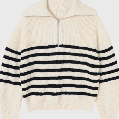 Claudia | Maglione a Mezza Zip a Strisce