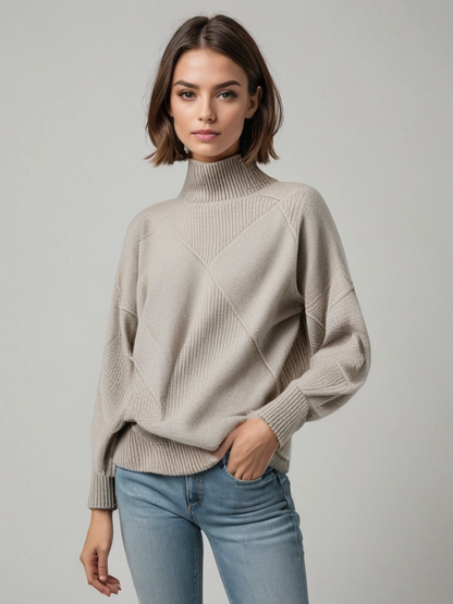 Luna Pullover in Cashmere con Collo Alto
