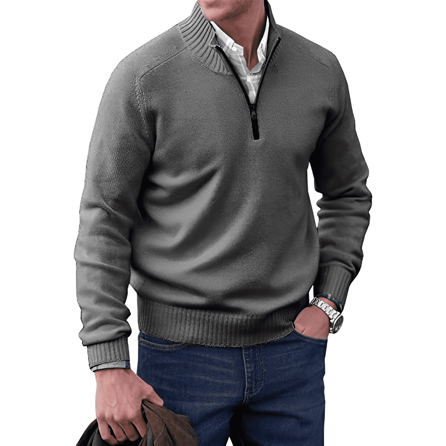 Kai | Elegante Maglione in Cashmere con Zip