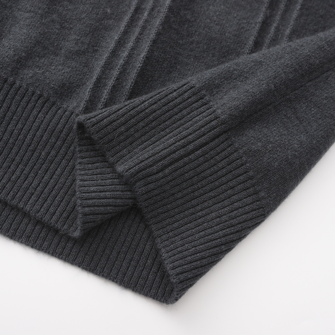 Tommaso | 100% Cashmere Mezza Zip a Coste
