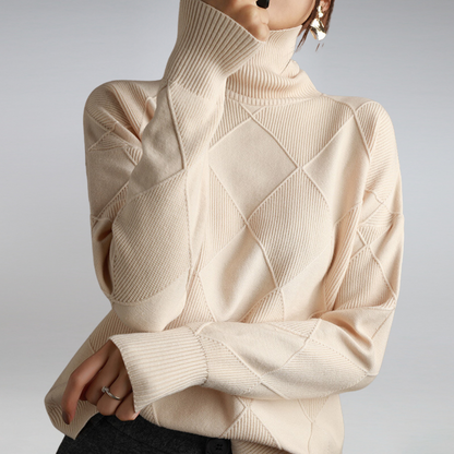 Luna Pullover in Cashmere con Collo Alto