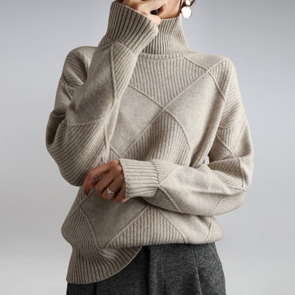 Luna Pullover in Cashmere con Collo Alto