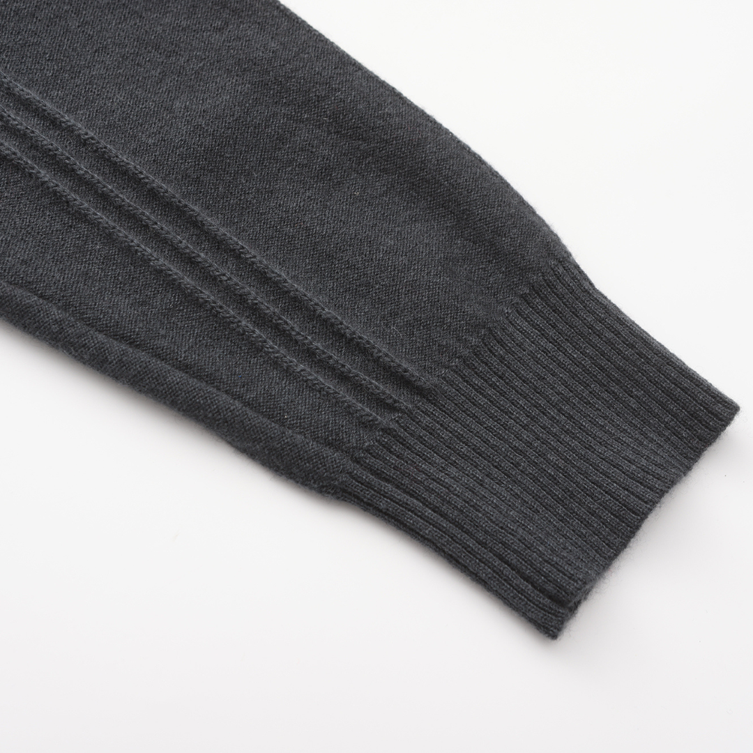 Gianni | 100% Cashmere Mezza Zip a Coste