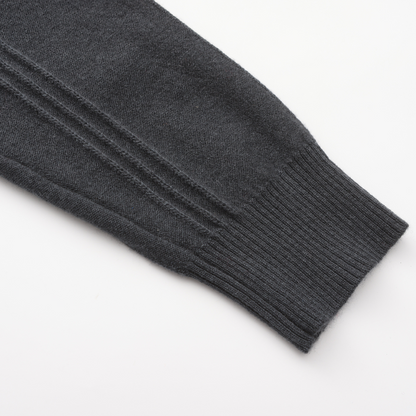 Tommaso | 100% Cashmere Mezza Zip a Coste