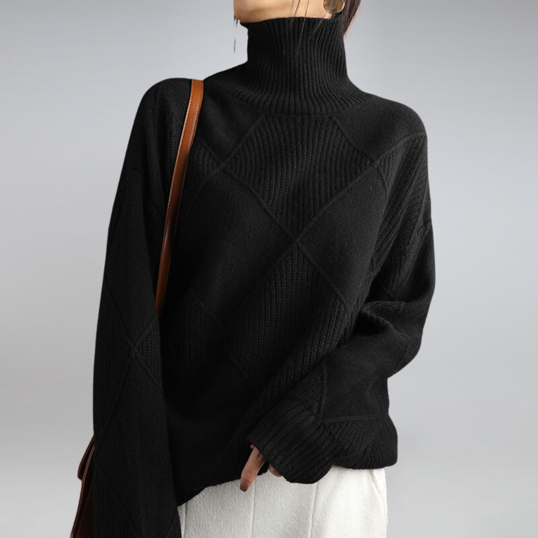 Luna Pullover in Cashmere con Collo Alto