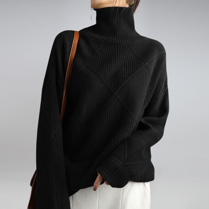 Luna Pullover in Cashmere con Collo Alto