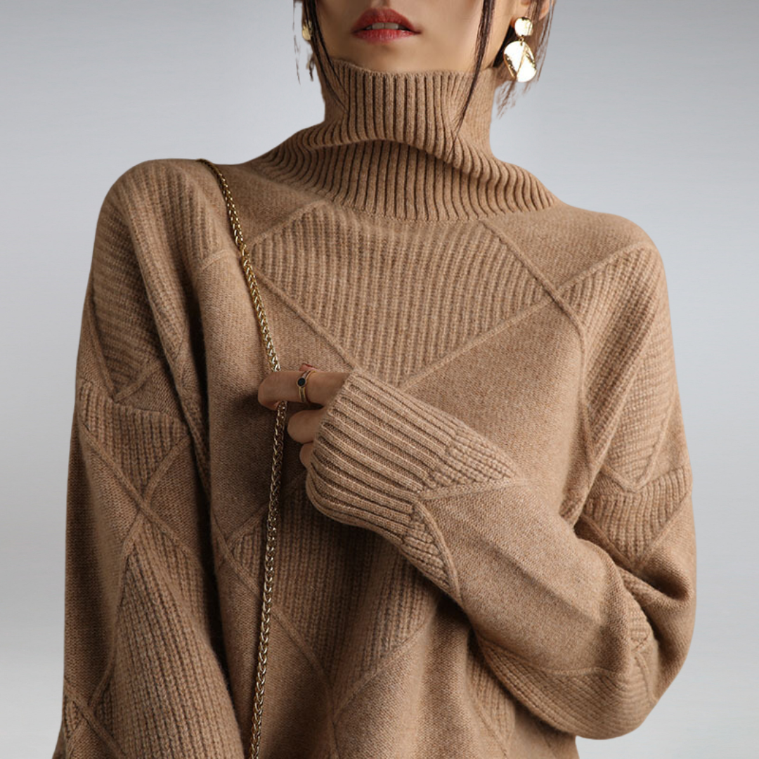 Luna Pullover in Cashmere con Collo Alto