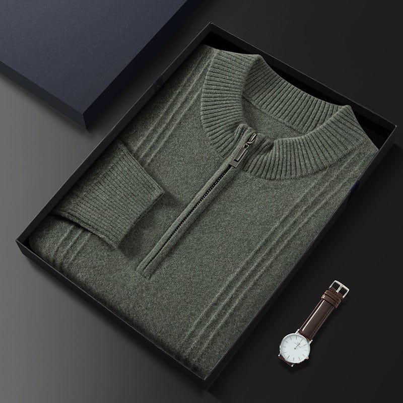 Gianni | 100% Cashmere Mezza Zip a Coste