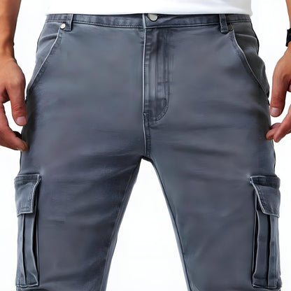 Maison | Pantaloni cargo in denim stretch