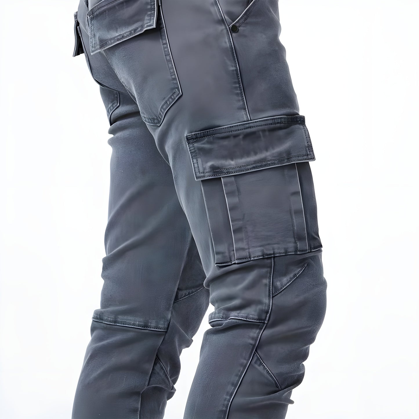 Maison | Pantaloni cargo in denim stretch
