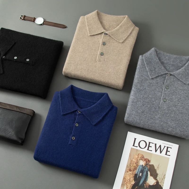 Vincenzio | 100% Cashmere Polo a Maniche Lunghe