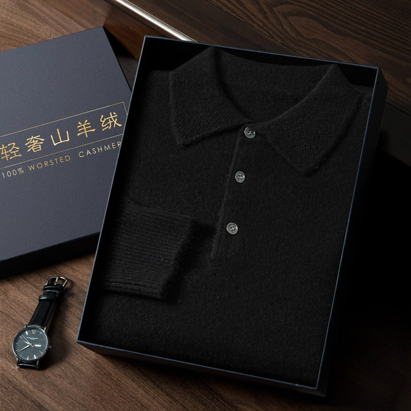 Vincenzio | 100% Cashmere Polo a Maniche Lunghe