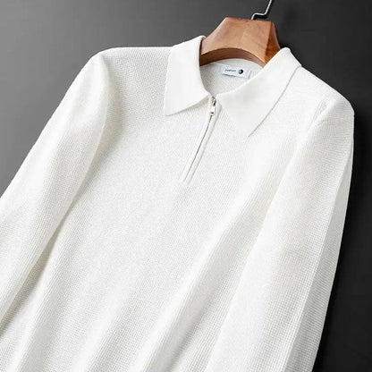 Brando | Polo a Maniche Lunghe Lavorata a Maglia